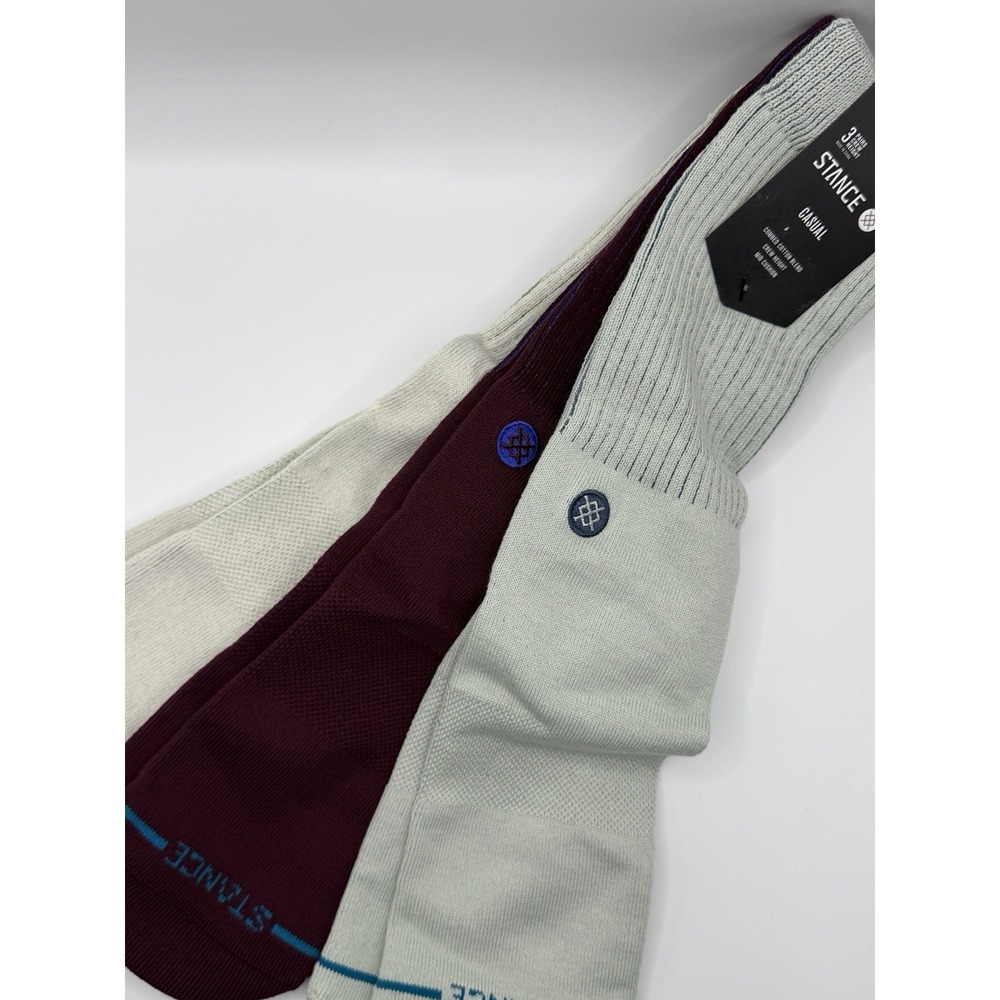 Stance Icon Pop Crew 3 Pack Socks Canvas Mens Large NWT A556D25ICO